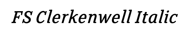 FS Clerkenwell Italic font preview