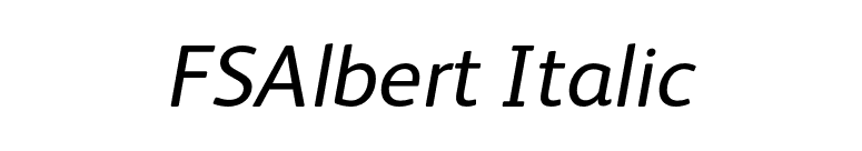 FSAlbert Italic font preview