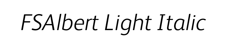 FSAlbert Light Italic font preview
