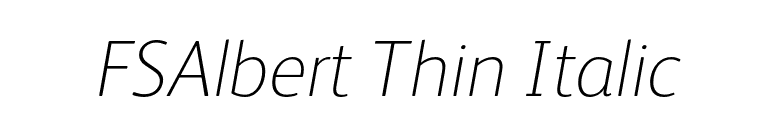 FSAlbert Thin Italic font preview