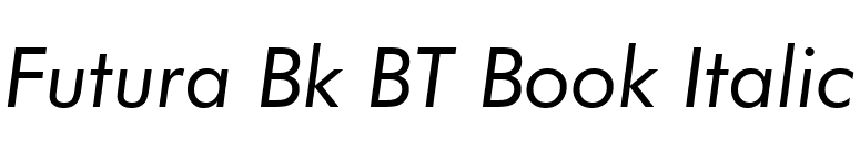 Futura Bk BT Book Italic font preview