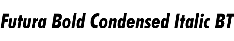 Futura Bold Condensed Italic BT font preview
