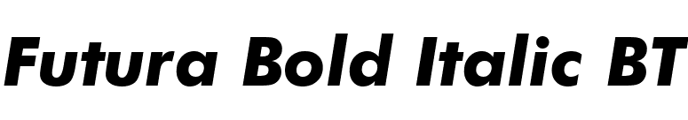 Futura Bold Italic BT font preview