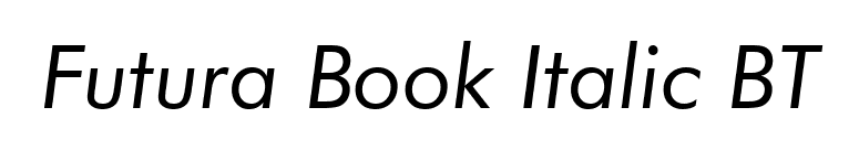 Futura Book Italic BT font preview