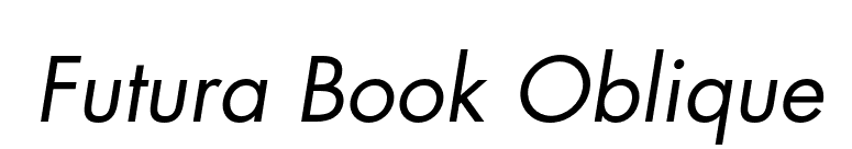 Futura Book Oblique font preview