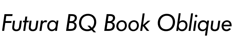 Futura BQ Book Oblique font preview