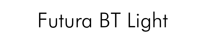 Futura BT Light font preview