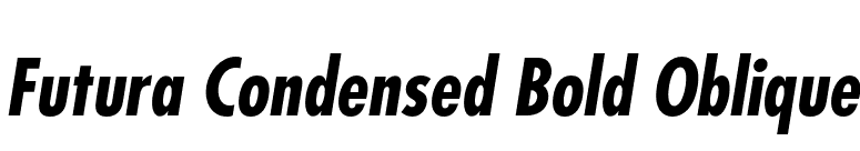 Futura Condensed Bold Oblique font preview
