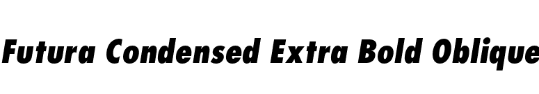 Futura Condensed Extra Bold Oblique font preview