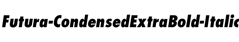 Futura-CondensedExtraBold-Italic font preview