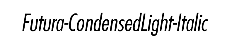 Futura-CondensedLight-Italic font preview