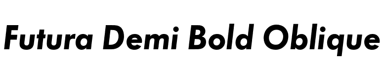 Futura Demi Bold Oblique font preview