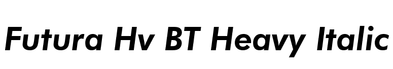 Futura Hv BT Heavy Italic font preview