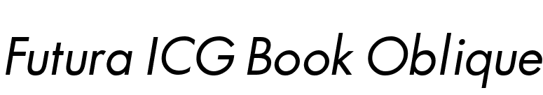 Futura ICG Book Oblique font preview