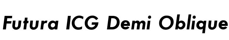 Futura ICG Demi Oblique font preview