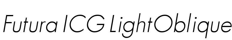 Futura ICG LightOblique font preview