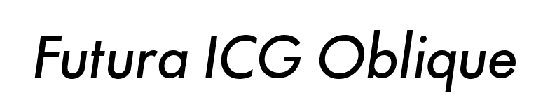 Futura ICG Oblique font preview