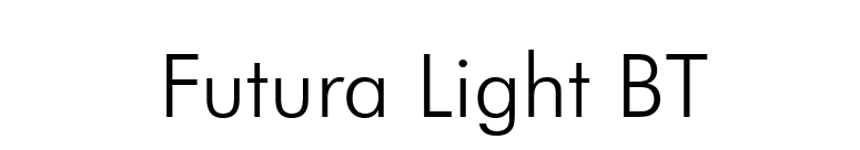 Futura Light BT font preview