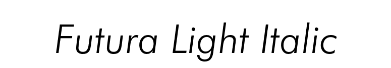Futura Light Italic font preview