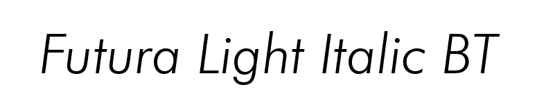 Futura Light Italic BT font preview