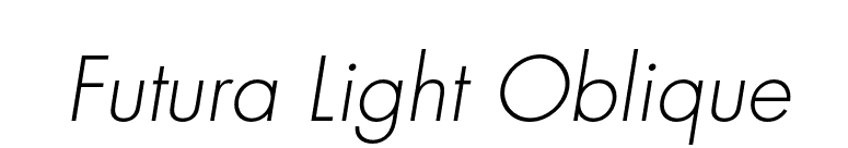 Futura Light Oblique font preview