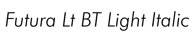 Futura Lt BT Light Italic font preview