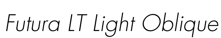 Futura LT Light Oblique font preview