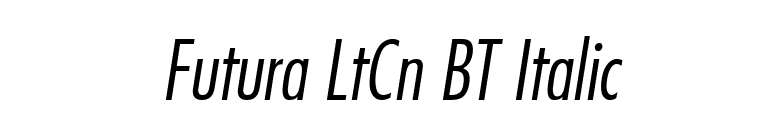 Futura LtCn BT Italic font preview