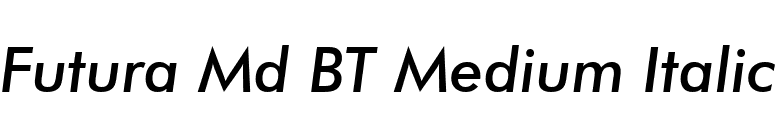 Futura Md BT Medium Italic font preview