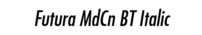 Futura MdCn BT Italic font preview