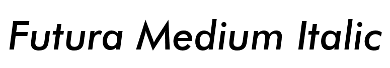 Futura Medium Italic font preview