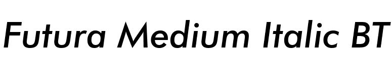 Futura Medium Italic BT font preview