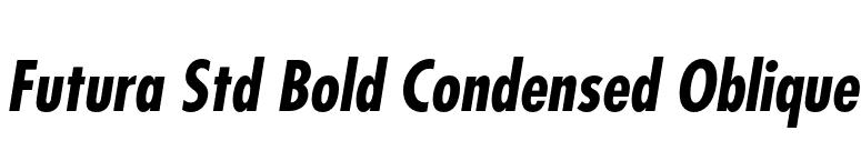 Futura Std Bold Condensed Oblique font preview