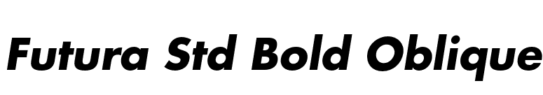 Futura Std Bold Oblique font preview
