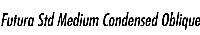 Futura Std Medium Condensed Oblique font preview