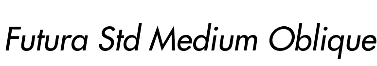 Futura Std Medium Oblique font preview