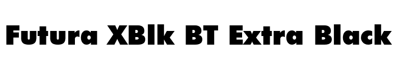Futura XBlk BT Extra Black font preview