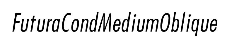 FuturaCondMediumOblique font preview