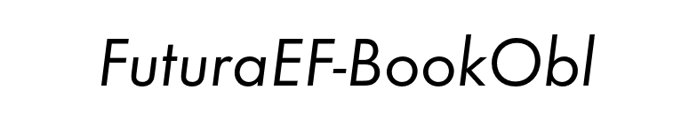 FuturaEF-BookObl font preview