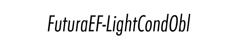 FuturaEF-LightCondObl font preview
