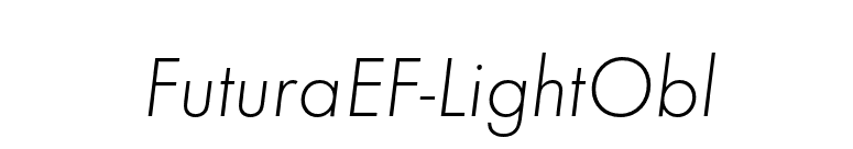 FuturaEF-LightObl font preview