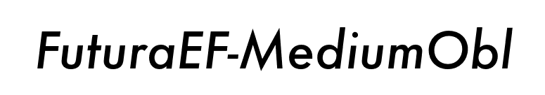 FuturaEF-MediumObl font preview