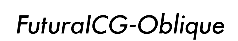 FuturaICG-Oblique font preview