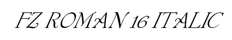 FZ ROMAN 16 ITALIC font preview