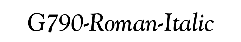 G790-Roman-Italic font preview