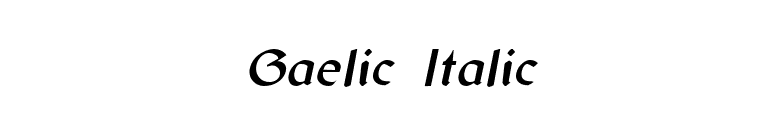Gaelic Italic font preview