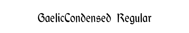 GaelicCondensed Regular font preview