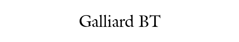 Galliard BT font preview