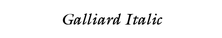 Galliard Italic font preview