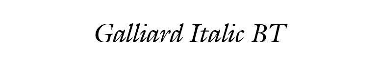 Galliard Italic BT font preview